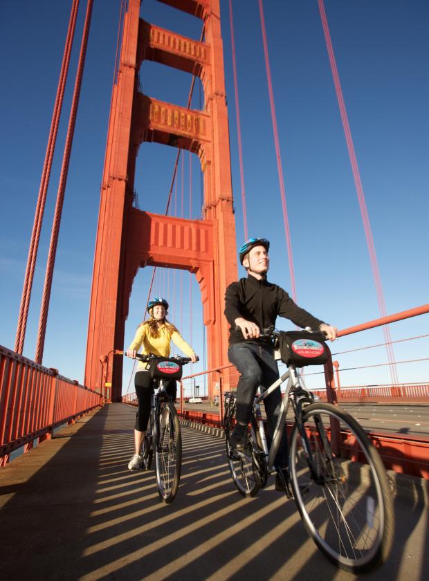 Biking on Golden Gate Bridge